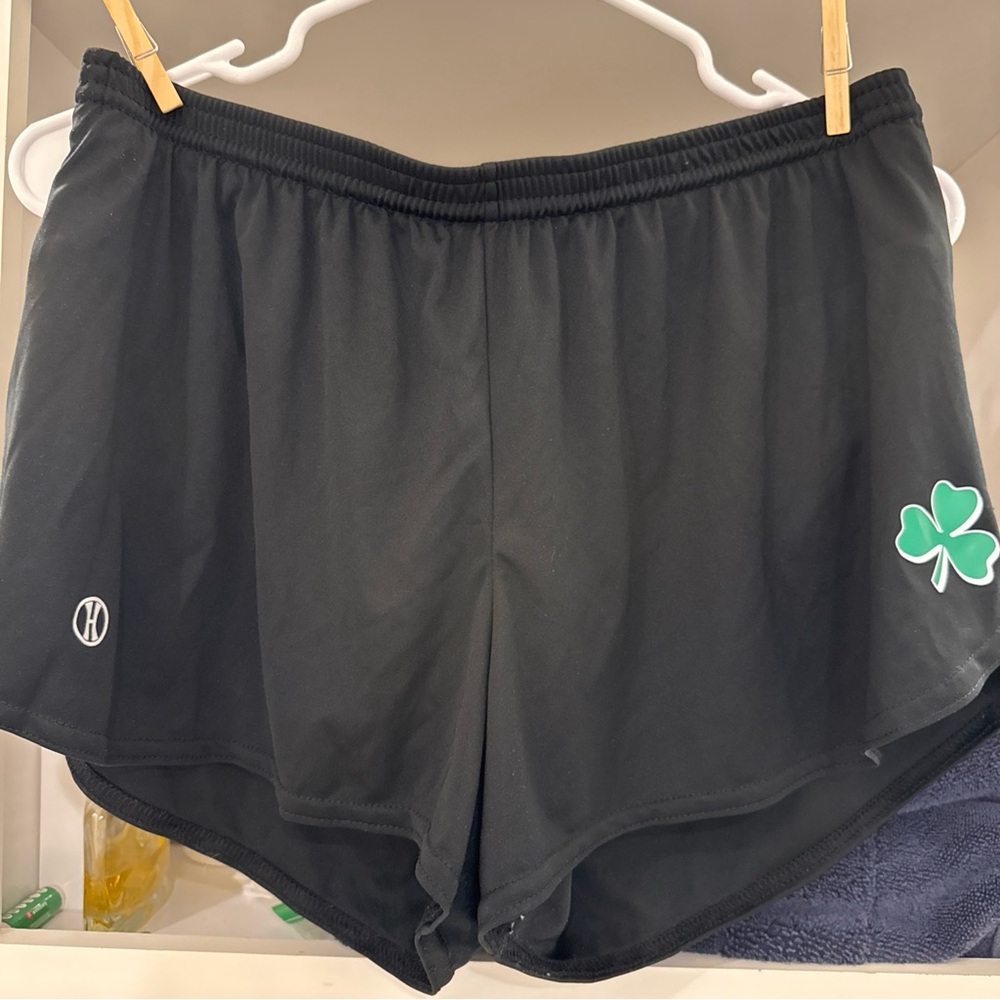 Black Women's Shorts with Clover Design